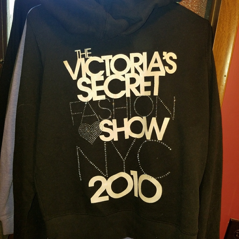 Victoria's Secret black zip-up fashion show hoodie